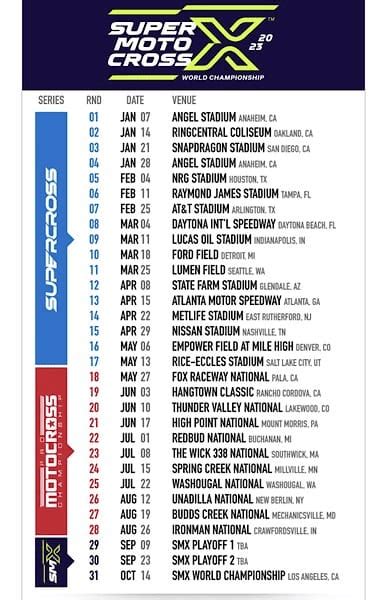 ama motocross standings|2023 AMA Supercross, Motocross, & SuperMotocross Schedules Anno.